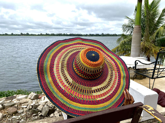 LARA Large Woven Beach Hat